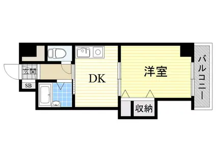 ノルデンハイム新北野(1DK/5階)の間取り写真