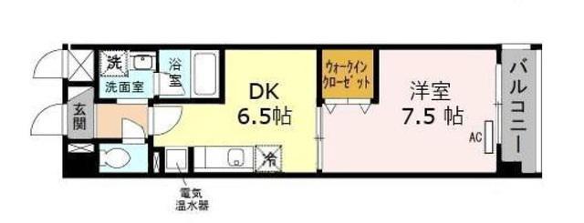 サン・ドミール(1DK/2階)の間取り写真