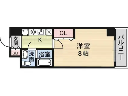 エレーヌ十三(1K/5階)の間取り写真