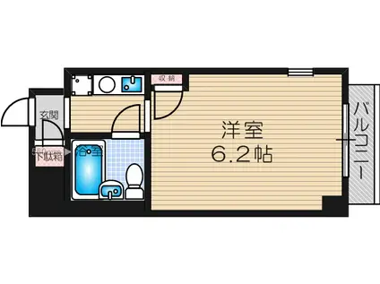 デリード塚本(ワンルーム/6階)の間取り写真