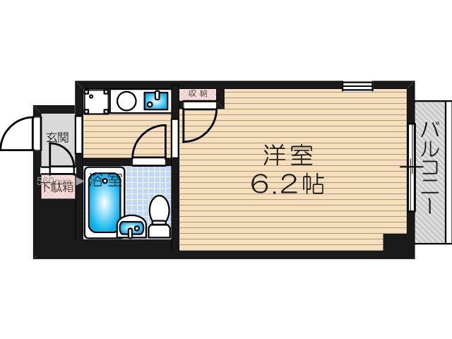 デリード塚本(1K/6階)の間取り写真