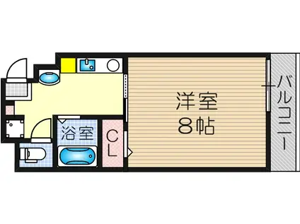 プルス塚本セイ(1K/3階)の間取り写真