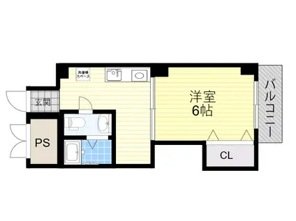 モトイマハイツ(1DK/2階)の間取り写真