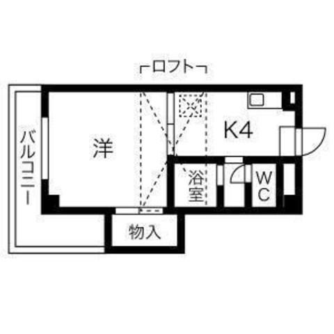 ジュネス西中島(1K/4階)の間取り写真
