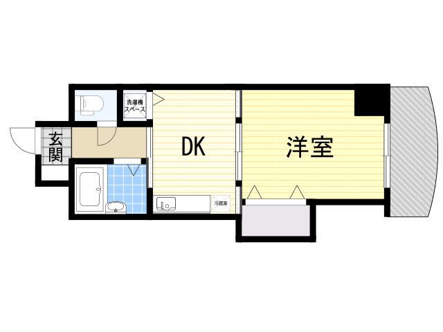 ノルデンハイムリバーサイド十三(1DK/5階)の間取り写真