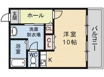 リバーサイドオクムラ(ワンルーム/1階)の間取り写真