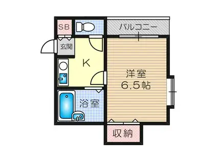 ヴァンヴェール淀川(1K/3階)の間取り写真