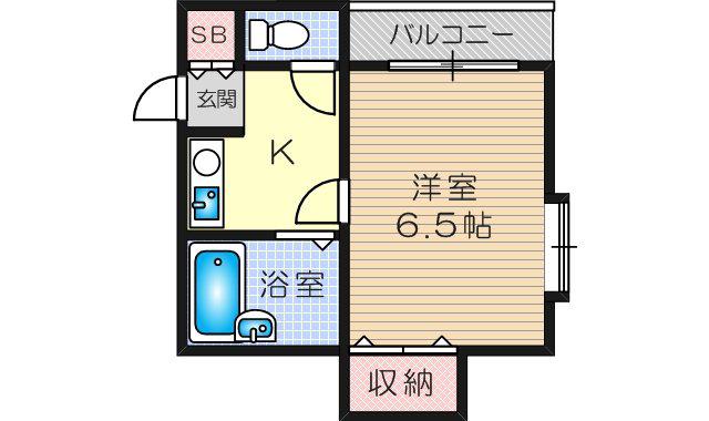 ヴァンヴェール淀川(1K/5階)の間取り写真