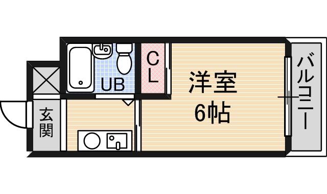 メゾンドソアレ(ワンルーム/4階)の間取り写真