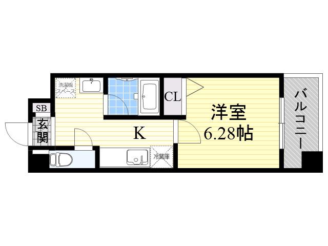 フォレストプラザⅠ(1K/3階)の間取り写真