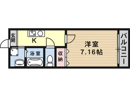 第3クリスタル三国駅前(1K/8階)の間取り写真