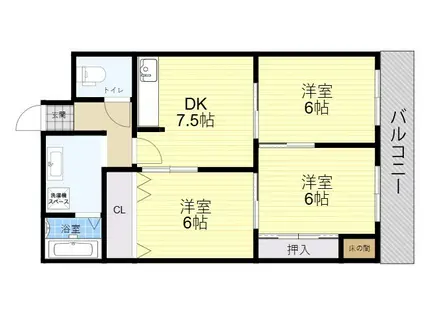 ライトハイツ(3DK/7階)の間取り写真