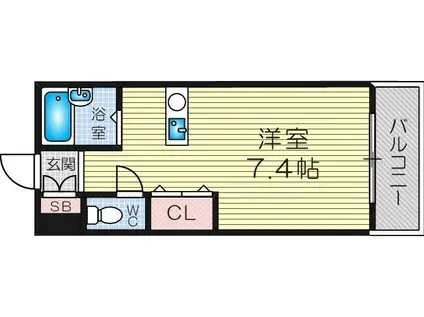 カーサカワタ(ワンルーム/4階)の間取り写真