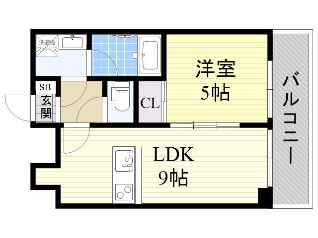 CITY SPIRE十三東(1LDK/2階)の間取り写真