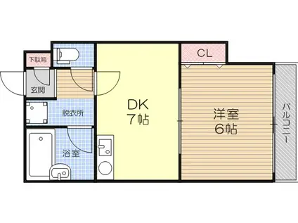 カーサミクニ(1DK/5階)の間取り写真