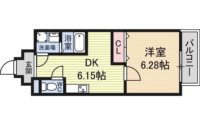 ファクトリーエヌ(1DK/3階)の間取り写真