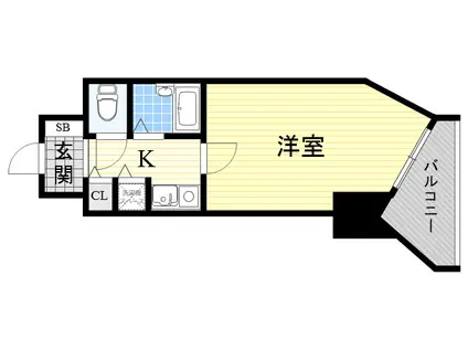 リーガル塚本Ⅶ(1K/4階)の間取り写真
