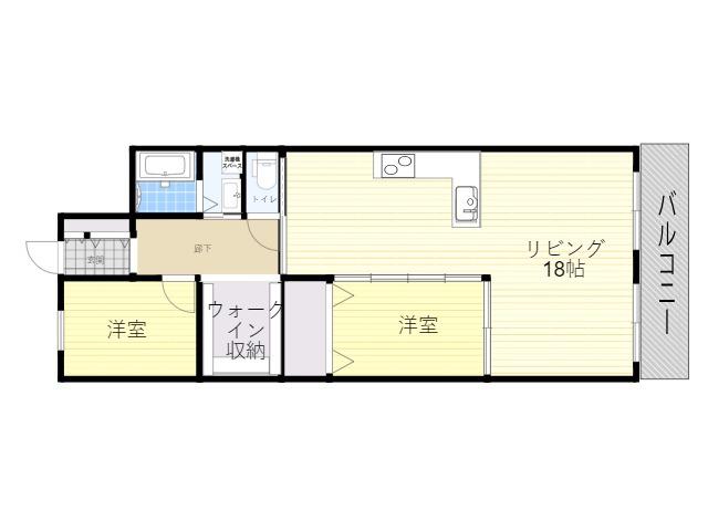 ハイム北野(2LDK/3階)の間取り写真
