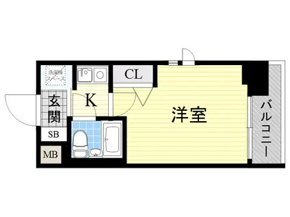 エスリード北大阪(1K/6階)の間取り写真