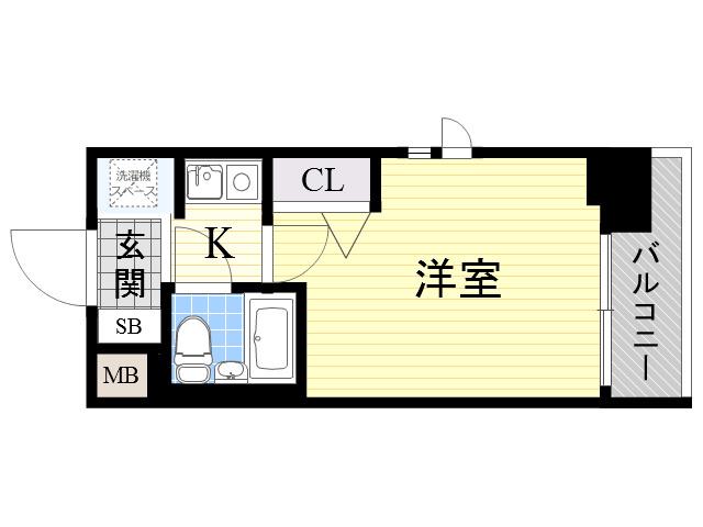エスリード北大阪(1K/2階)の間取り写真