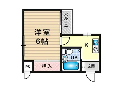 シェレナ塚本(1K/3階)の間取り写真