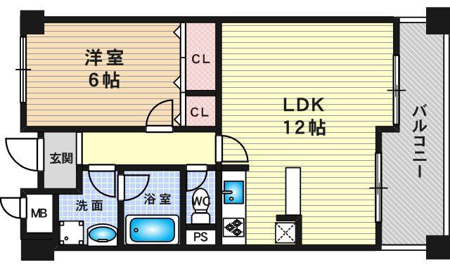 グランドールサンパティオ(1LDK/1階)の間取り写真