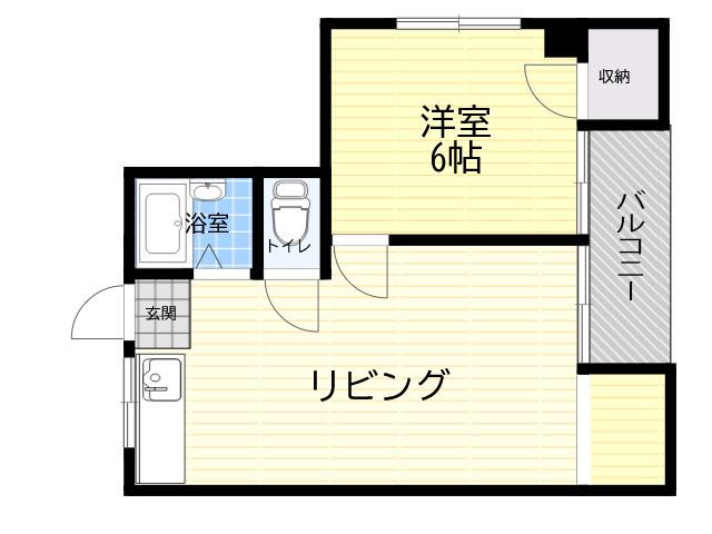 サンモール木川(1LDK/2階)の間取り写真