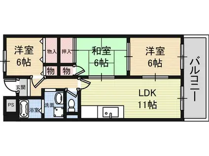 デュラールモリタ(3LDK/5階)の間取り写真