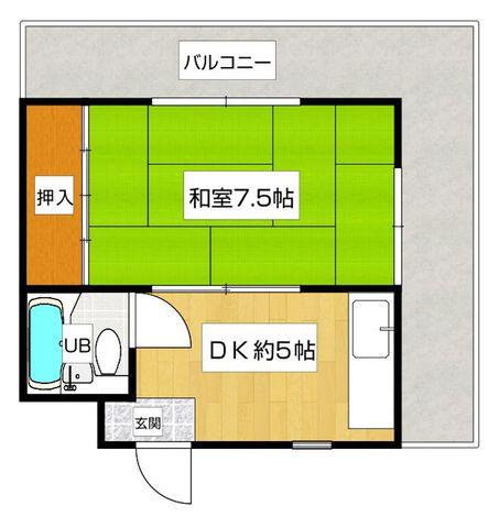 メゾン金正(1DK/3階)の間取り写真