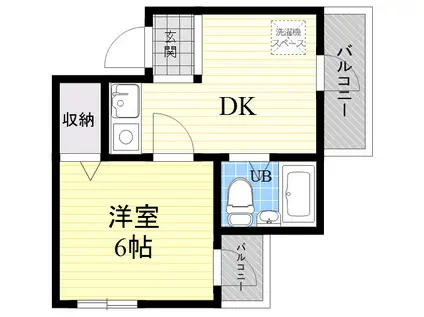 アメニティ新高二番館(2K/1階)の間取り写真