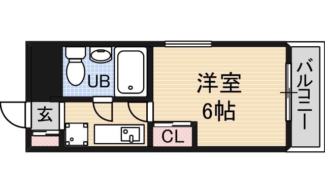 リーガル塚本1(1K/7階)の間取り写真