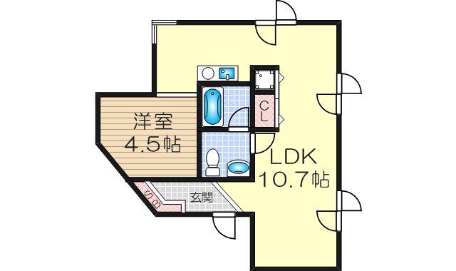 新大阪GHビル(ワンルーム/8階)の間取り写真