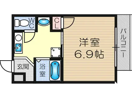 スタンドアップ野里(1K/7階)の間取り写真