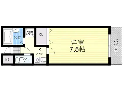 アーバンコートHRT(1K/3階)の間取り写真