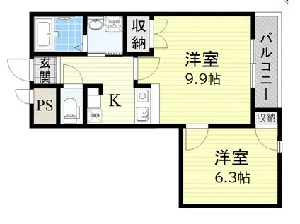 NLC新大阪(2K/2階)の間取り写真