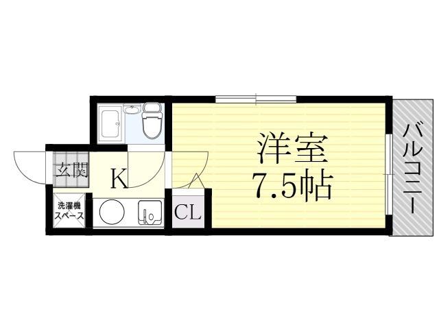 EPO北野レジデンス(1K/4階)の間取り写真