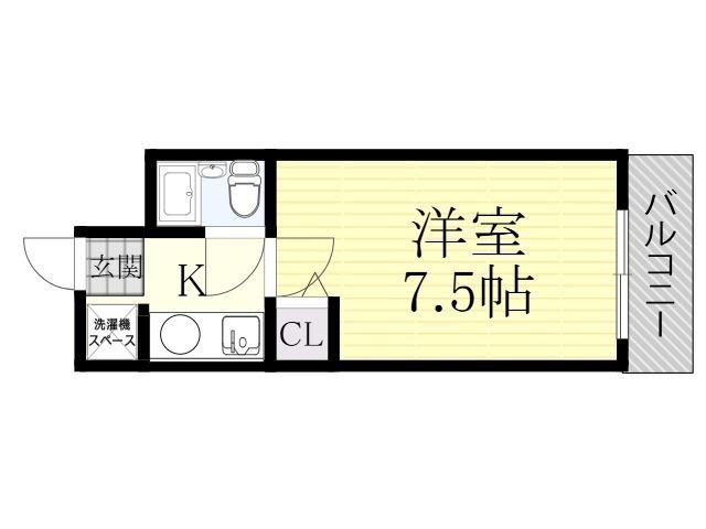 EPO北野レジデンス(1K/9階)の間取り写真