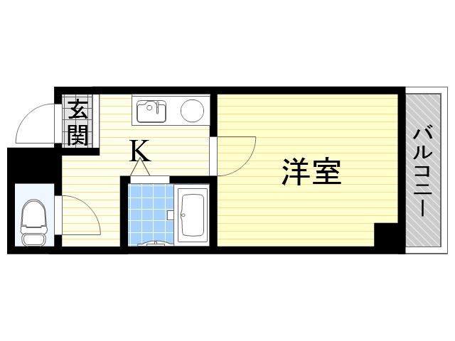 ハイツ・ベレール(1K/4階)の間取り写真