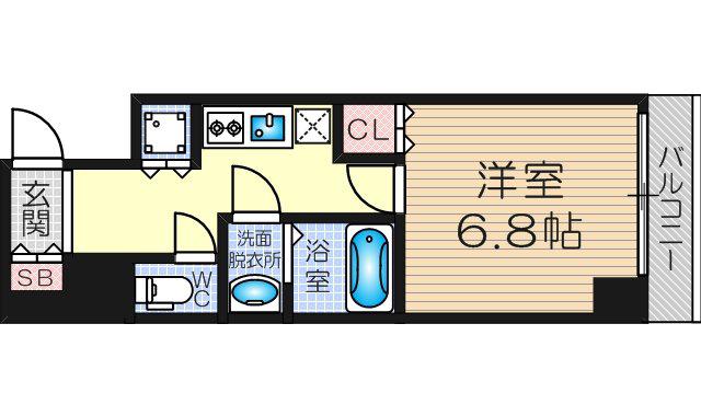 レジュールアッシュPREMIUMTWIN-2(1K/10階)の間取り写真