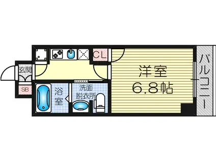 レジュールアッシュPREMIUMTWIN-2(1K/12階)の間取り写真