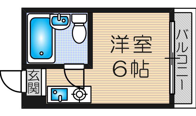 パシフィック塚本(ワンルーム/2階)の間取り写真