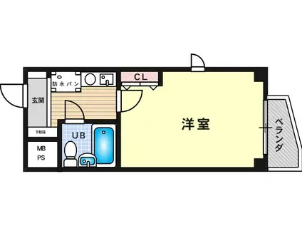 エスリード塚本第2(1K/6階)の間取り写真