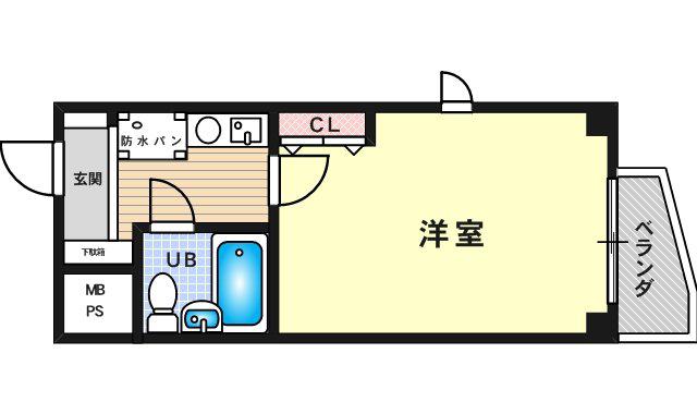 エスリード塚本第2(1K/4階)の間取り写真