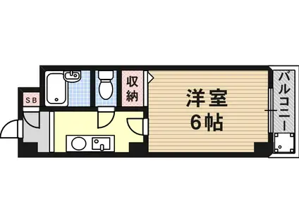 ベルテ十三(1K/3階)の間取り写真