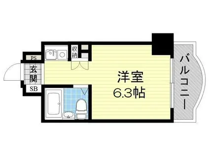 朝日プラザ梅田北デ・ラ・リブジェ(ワンルーム/11階)の間取り写真