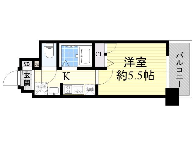 エスリード新大阪サウス(1K/5階)の間取り写真