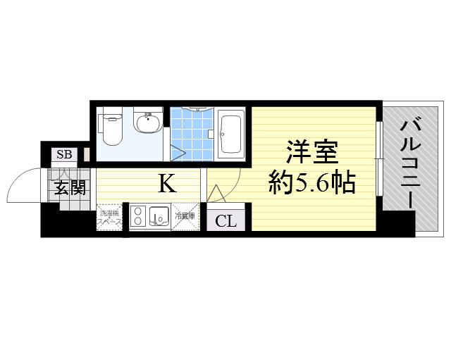 エスリード新大阪サウス(1K/5階)の間取り写真