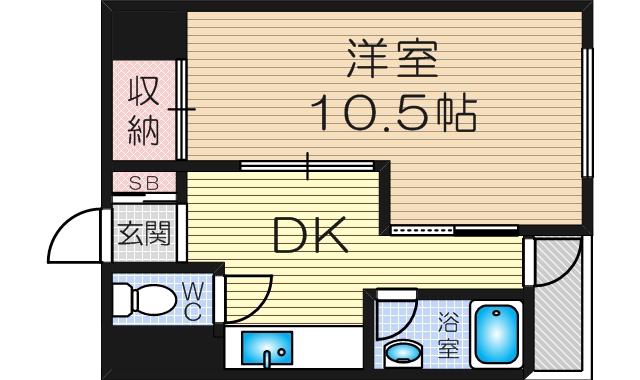 大洋マンション(1DK/5階)の間取り写真