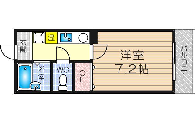 フレアコート北野(1K/3階)の間取り写真