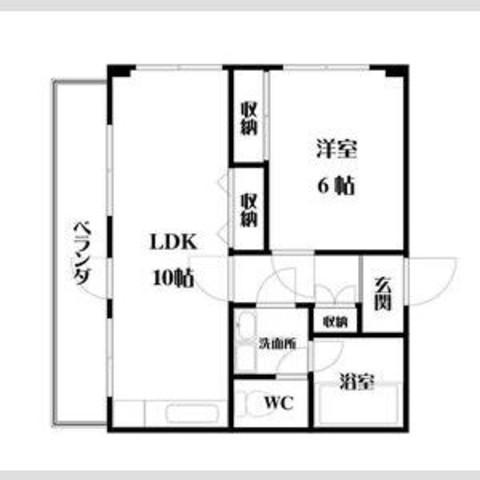 メイウール木川中里(1LDK/4階)の間取り写真
